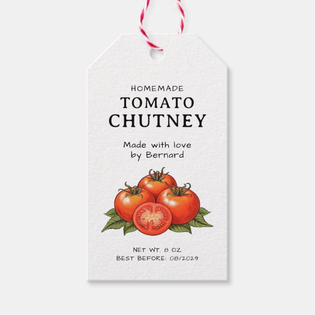 Tomato chutney label geschenkanhänger (Vorderseite)