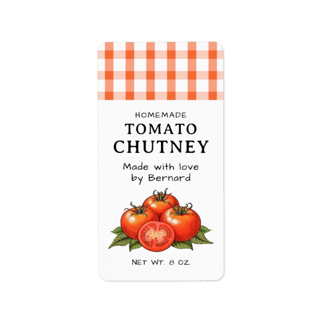 Tomato Chutney labels Adressaufkleber (Vorne)
