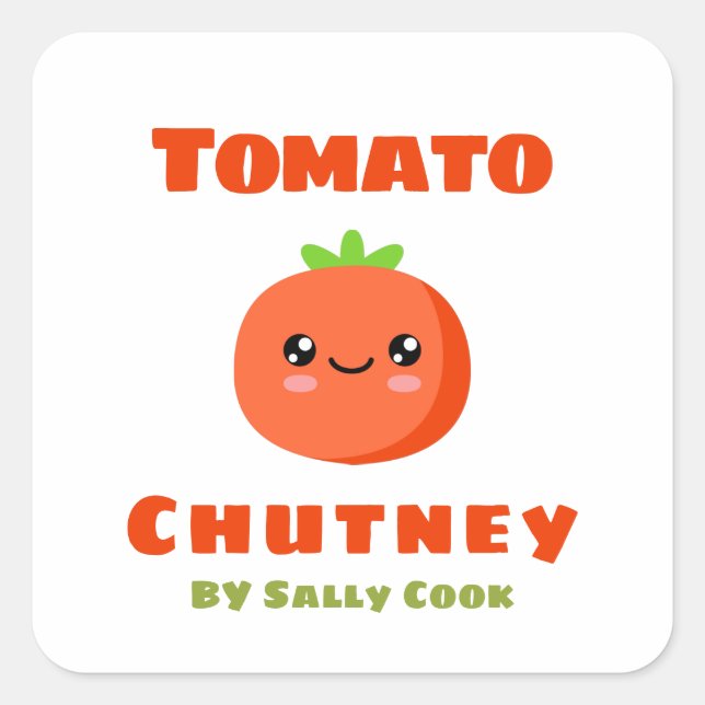 Tomato Chutney Quadratischer Aufkleber (Vorderseite)