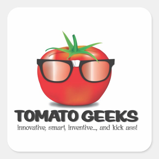 Tomato Geek Stuff Quadratischer Aufkleber (Vorderseite)