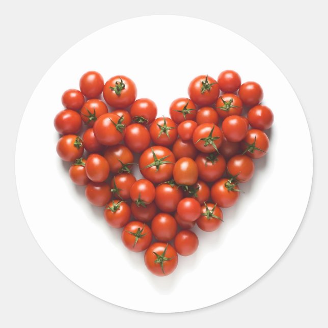 Tomato Heart Runder Aufkleber (Vorderseite)
