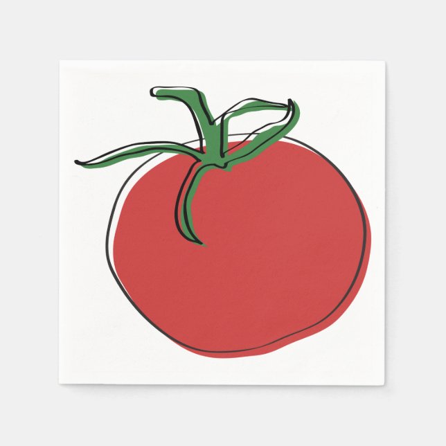Tomato-Illustration von Neal DePinto Serviette (Vorderseite)