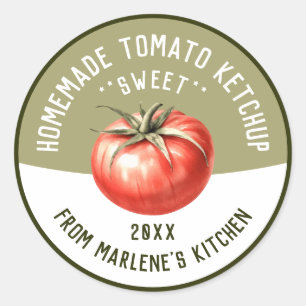 Tomato Ketchup, hausgemacht, zum Konservieren von Runder Aufkleber