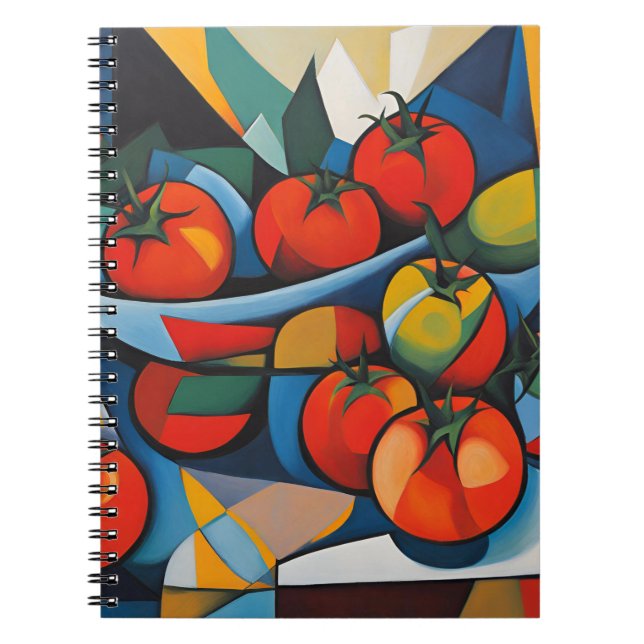 Tomato Modern Art Notebook Notizblock (Vorderseite)