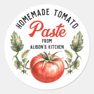 Tomato Paste Vintager Stil Konservierung Runder Aufkleber