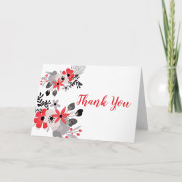 Tomato Red Blush Pink Misty Lilac Floral Vielen Da Dankeskarte