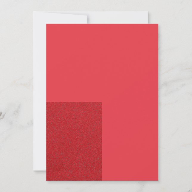 Tomato Red Bottom Block Card - Anpassbar Save The Date (Vorderseite)