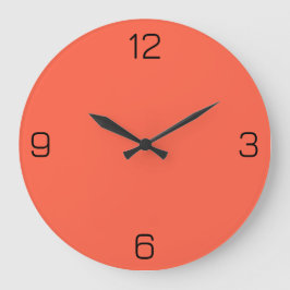 Tomato Red FF6347 Farbe mit der Option Name hinzuf Große Wanduhr