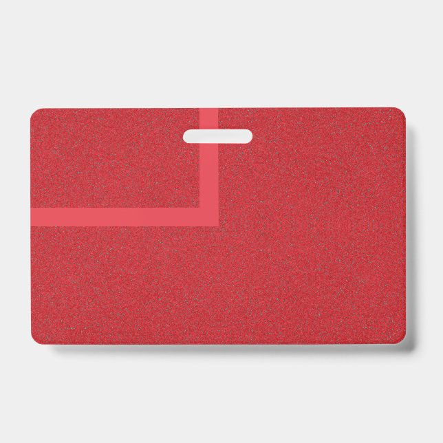 Tomato Red L-Shape Textured Name Abzeichen - Anpas Ausweis (Vorderseite)