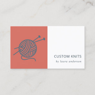 TOMATO RED NAVY GRAD KNITTING WOOL YARN BALL VISITENKARTE