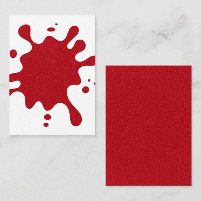 Tomato Red Platsch Custom Mini Flat Note Card Mitteilungskarte (Vorne/Hinten)