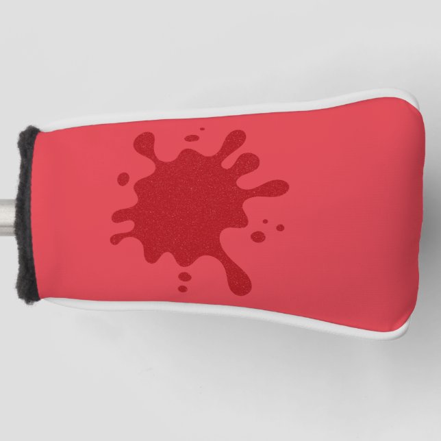 Tomato-Red Splatter Putter Head Cover – Customize Golf Headcover (Vorderseite)
