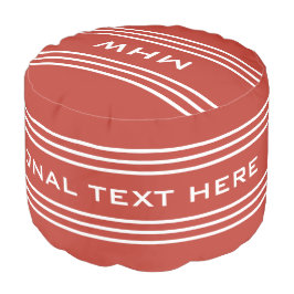 Tomato Red Stripes benutzerdefinierter Monogramm-B Hocker