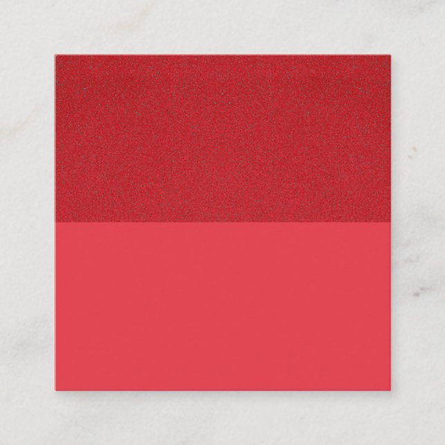 Tomato Red Textured Split Custom Square Card Quadratische Visitenkarte (Vorderseite)