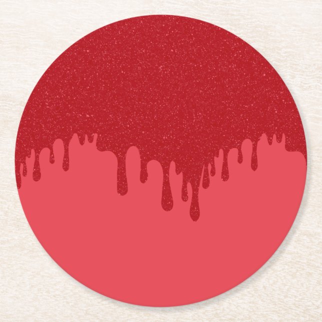 Tomato Red Tropfen Custom Paper Untersetzer (Vorderseite)
