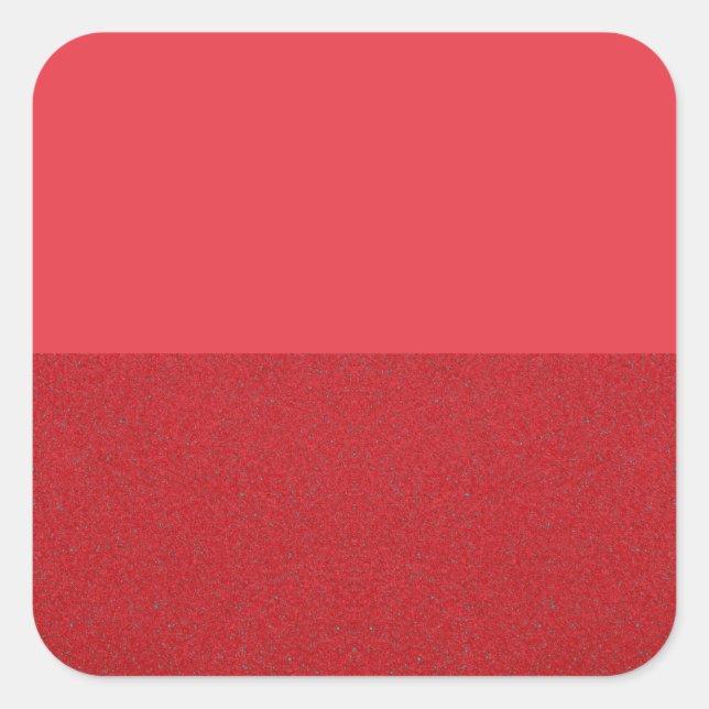 Tomato Red Two-Tone Square Sticker - Anpassbar (Vorderseite)