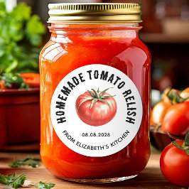 Tomato Relish Canning-Etikett hausgemachte Tomaten Runder Aufkleber