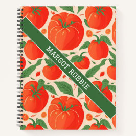 Tomato Retro Personalisiertes Muster Notizbuch