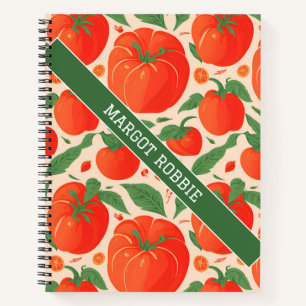 Tomato Retro Personalisiertes Muster Notizbuch