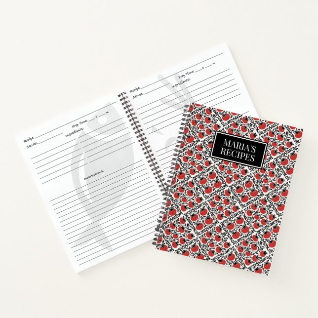 Tomato Rustic Farmhouse French Country Recipe Notizbuch (Innenseite)