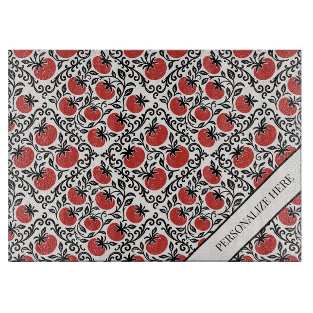 Tomato Rustic Farmhouse French Country  Schneidebrett (Vorderseite)