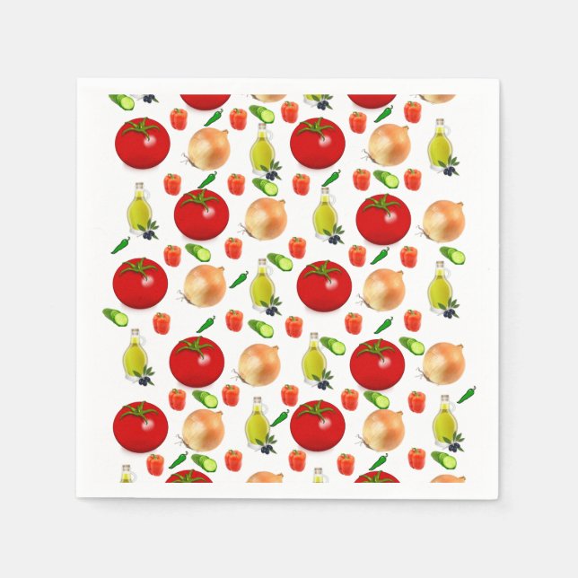 Tomato Salad Paper Napkins Serviette (Vorderseite)