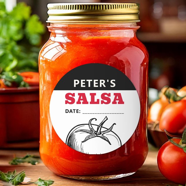 Tomato Salsa Aufkleber mit modernem Design (Von Creator hochgeladen)