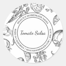 Tomato Salsa Sketch Modernes Label