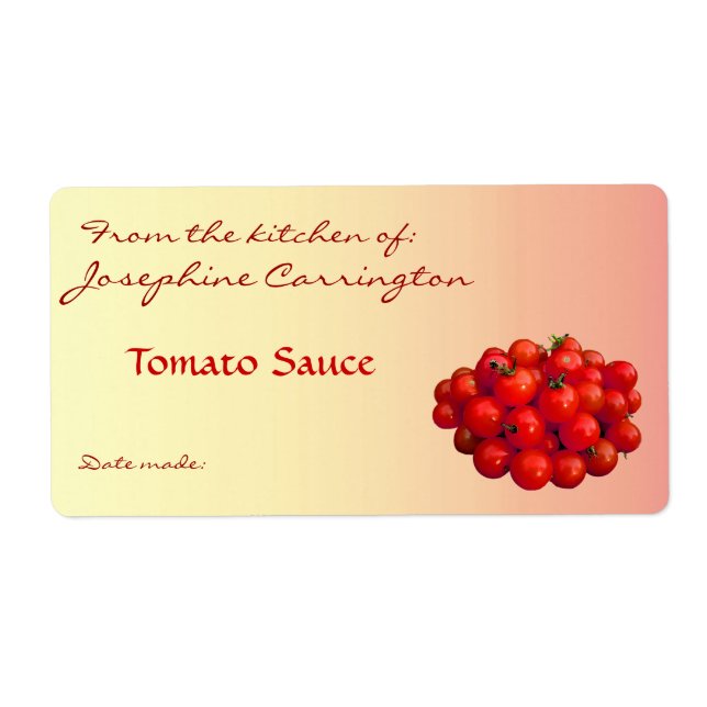 Tomato Sauce Canning Labels (Vorne)