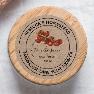 Tomato Sauce Kraft Papier Canning Jar Labels Runder Aufkleber