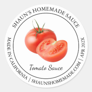 Tomato Sauce Modernes Label Runder Aufkleber