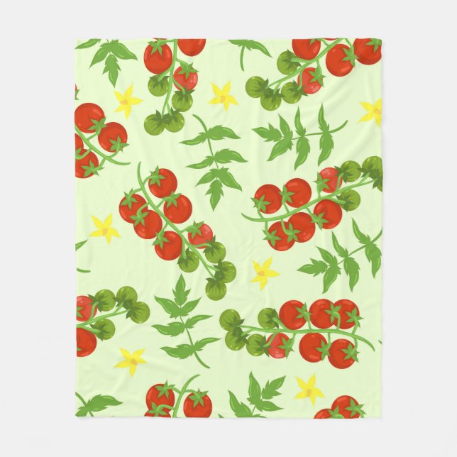 Tomato Tango: Vintager Gemüseaufdruck Fleecedecke (Vorderseite)