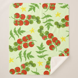 Tomato Tango: Vintager Gemüseaufdruck Sherpadecke