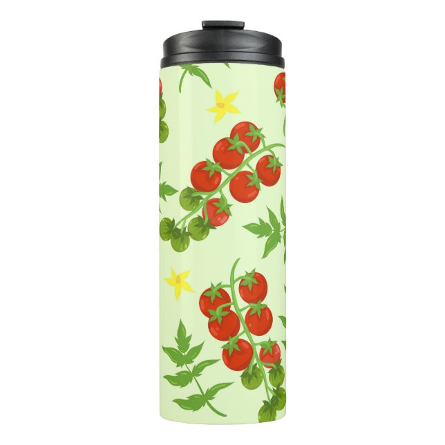 Tomato Tango: Vintager Gemüseaufdruck Thermosbecher (Vorderseite)