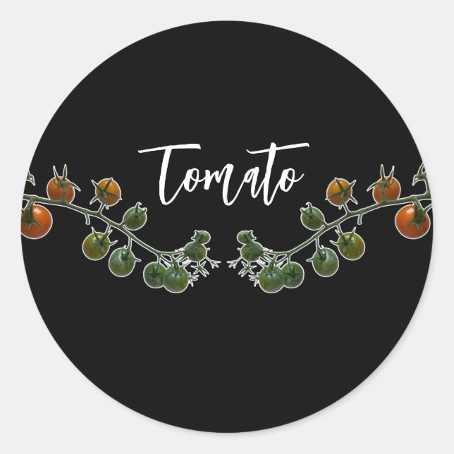 TOMATO VINE FOTO CLASSIC ROUND STICKER (Vorderseite)