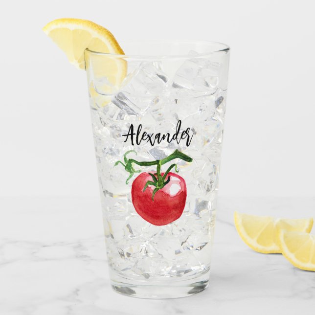 Tomato Wasserfarbe Kunst Glas (Vorderseite Ice)