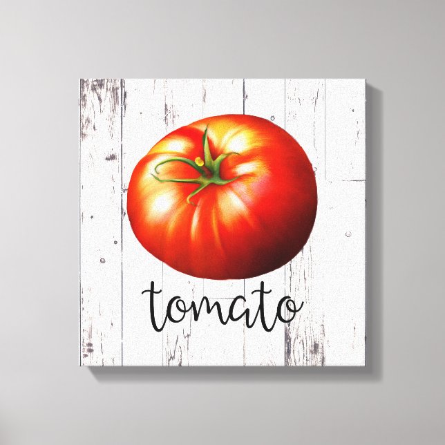 TOMATO Weißes Holz Rustikales Bauernhaus Küche Kun Leinwanddruck (Vorderseite)