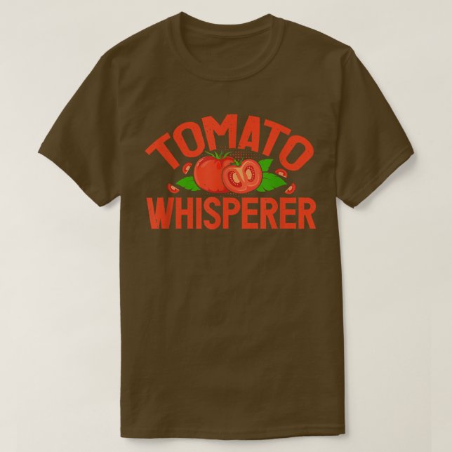 Tomato Whisperer Rote Tomaten Planter Bauern T-Shirt (Design vorne)