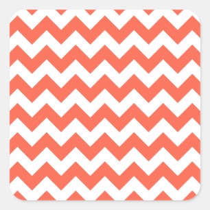 Tomato Zigzag Quadratischer Aufkleber