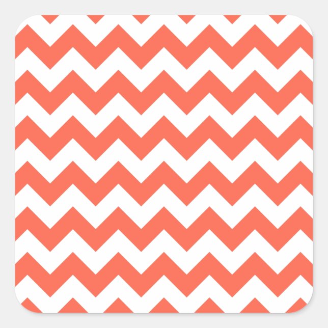 Tomato Zigzag Quadratischer Aufkleber (Vorderseite)