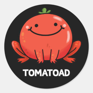Tomatoad Funny Tomato Toad Puff Dark BG Runder Aufkleber