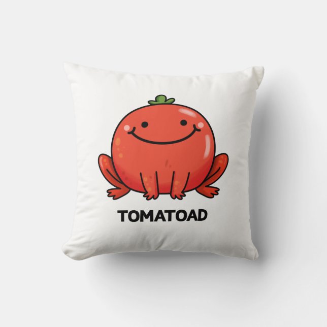 Tomatoad Funny Tomato Toad Puff Kissen (Vorderseite)