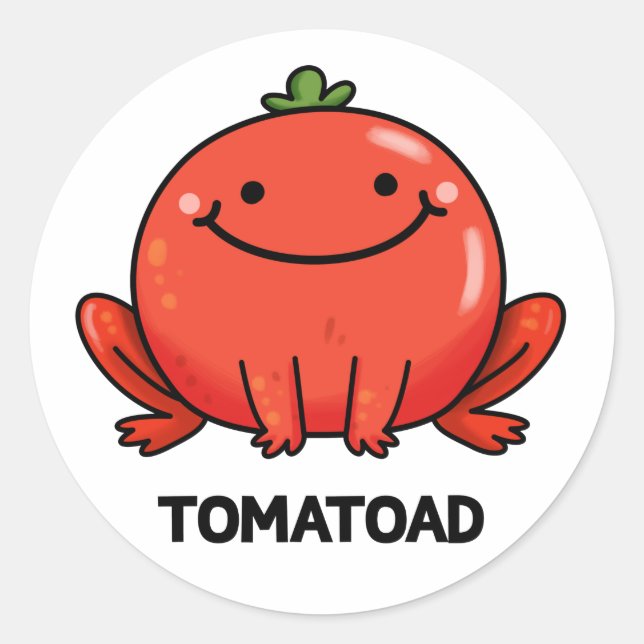 Tomatoad Funny Tomato Toad Puff Runder Aufkleber (Vorderseite)