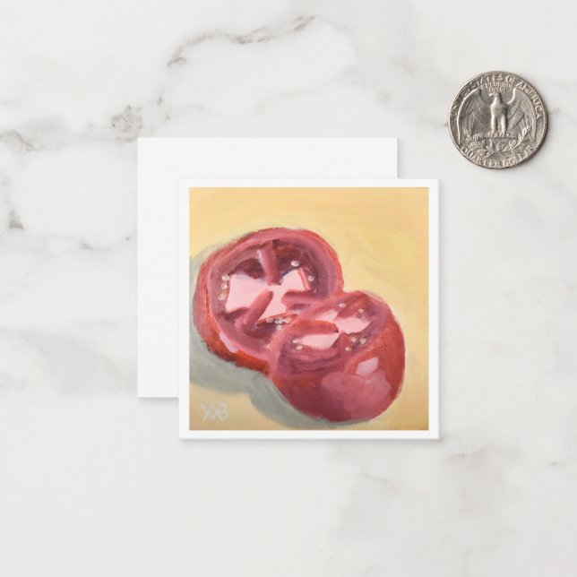 Tomatostudie Mitteilungskarte (Vorderseite/Rückseite Beispiel)