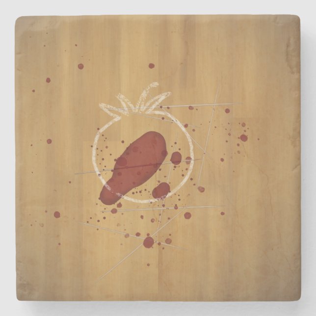 Tomatozid Beweise für ermordete Tomate Funny Steinuntersetzer (Vorderseite)