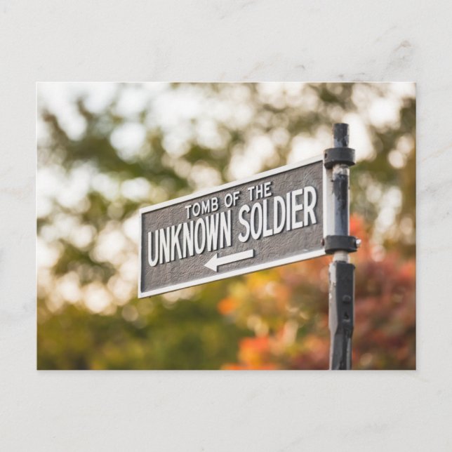 Tomb of the Unknown Soldier Sign Postkarte (Vorderseite)