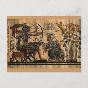 Tomb Painting auf Papyrus Postkarte