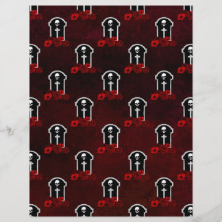 Tomb Stones & Rose Halloween Scrapbook Paper