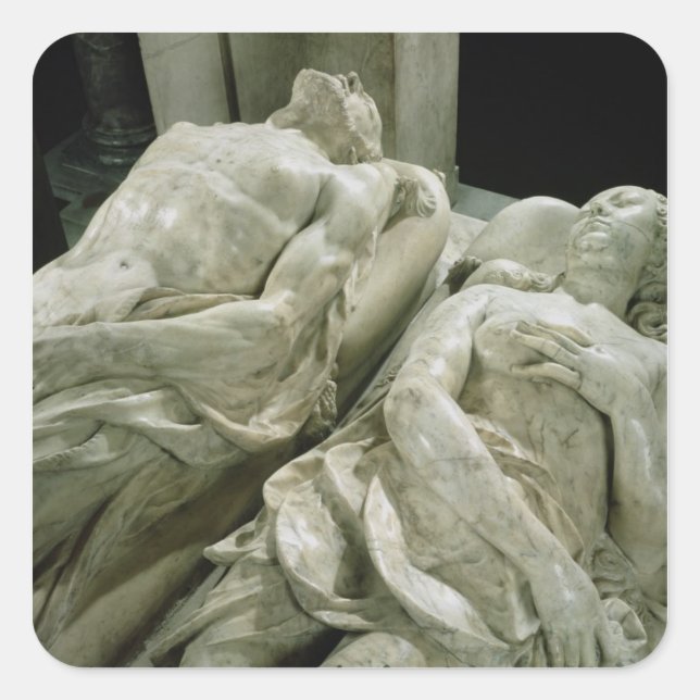 Tomb von Catherine de Medici und Henri II Quadratischer Aufkleber (Vorderseite)