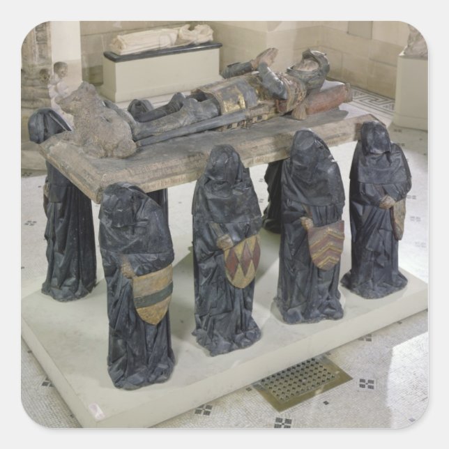 Tomb von Philippe Pot Quadratischer Aufkleber (Vorderseite)